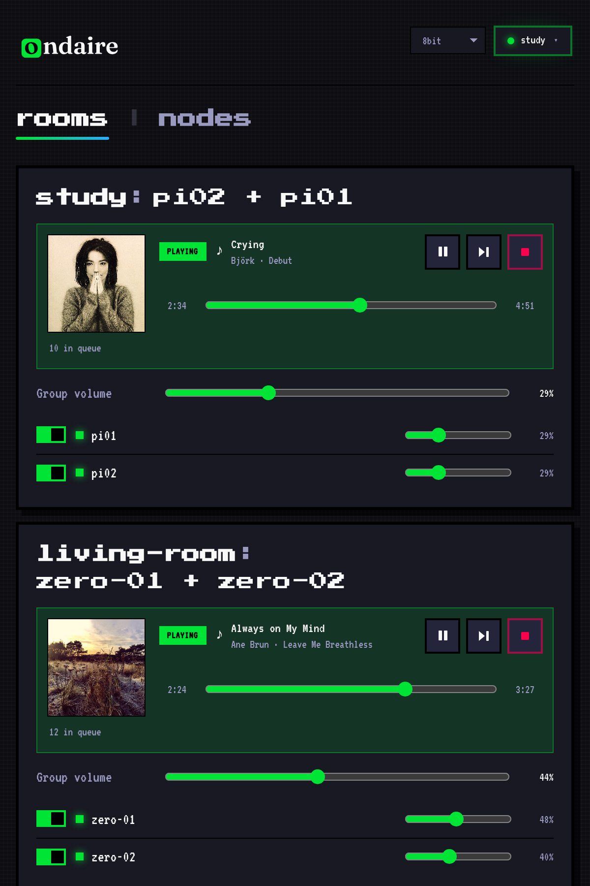 ondaire in the 8bit theme
