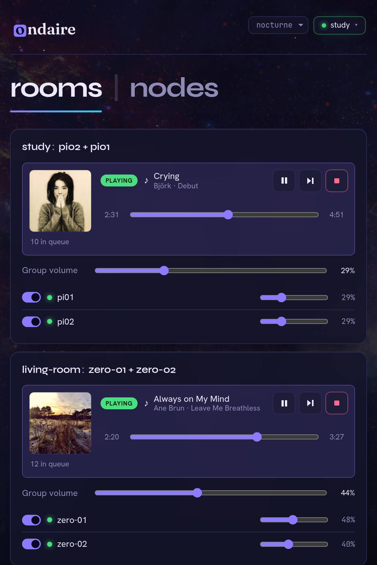 ondaire in the nocturne theme